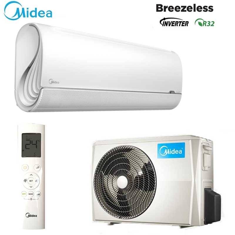 Aer conditionat Midea Breezeless MSFAAU-09HRFN8-QRD6GW cu Inverter 9000 BTU unitate completa